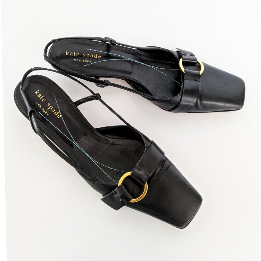🌟Host Pick 🌟 Kate Spade Italian Real Black Leather Shoes Sz 6.5
